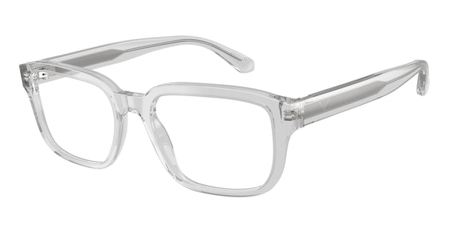 Emporio Armani EA3255F Pillow Eyeglasses  6250-Shiny Transparent Crystal 55-145-19 - Color Map Transparent