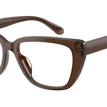 Emporio Armani EA3256U Cat Eye Eyeglasses  6251-Shiny Transparent Brown 54-140-16 - Color Map Brown