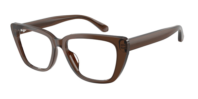 Emporio Armani EA3256U Cat Eye Eyeglasses  6251-Shiny Transparent Brown 54-140-16 - Color Map Brown