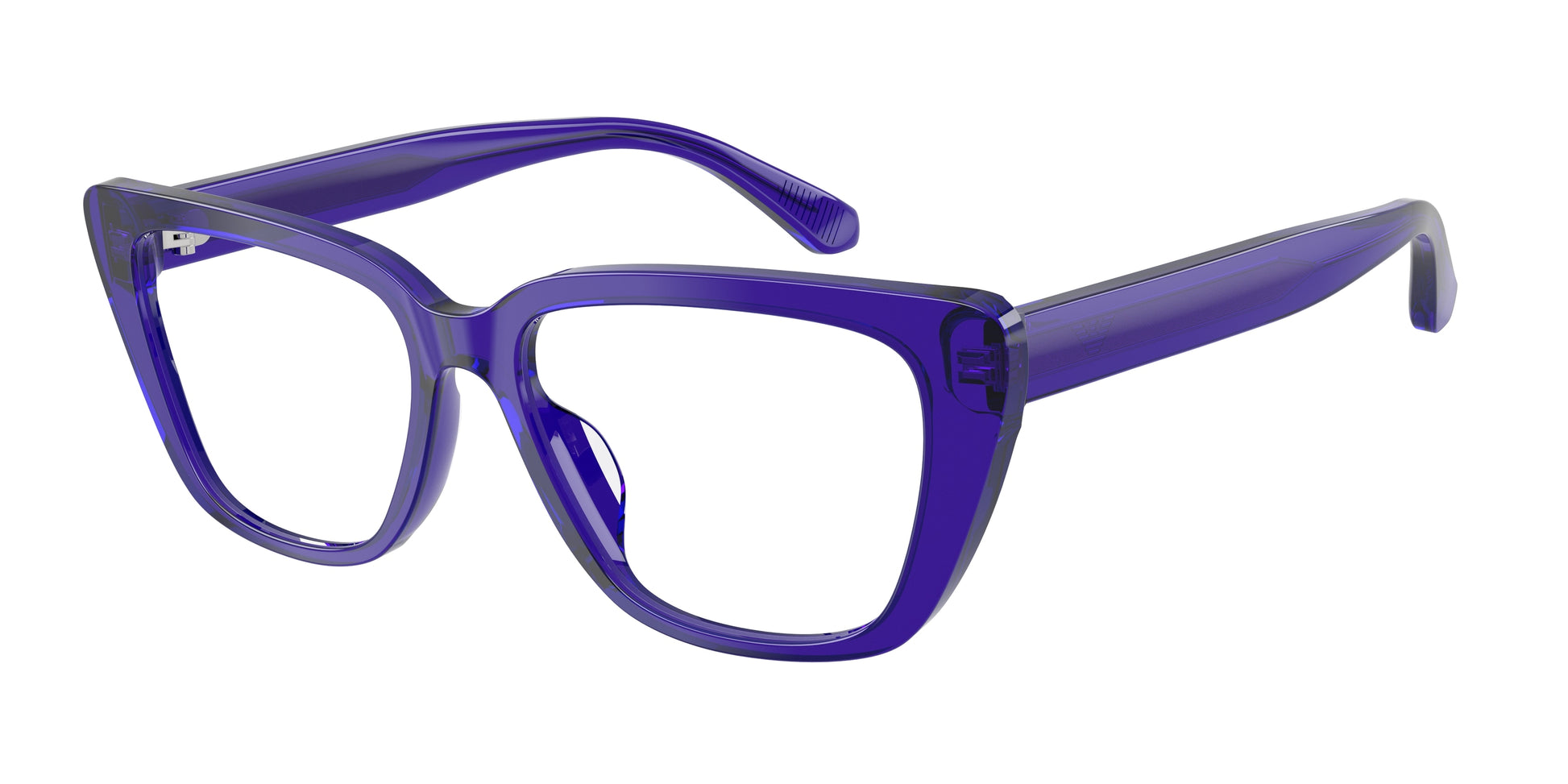 Emporio Armani EA3256U Cat Eye Eyeglasses  6253-Shiny Transparent Purple 54-140-16 - Color Map Violet