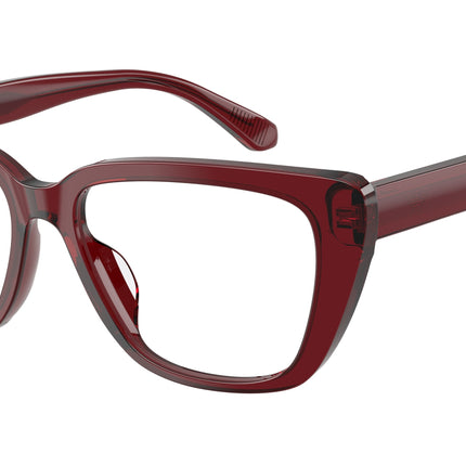 Emporio Armani EA3256U Cat Eye Eyeglasses  6254-Shiny Transparent Bordeaux 54-140-16 - Color Map Red