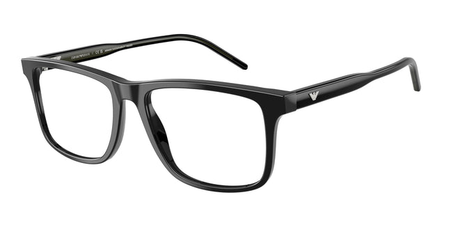 Emporio Armani EA3257F Square Eyeglasses  5017-Shiny Black 55-145-17 - Color Map Black
