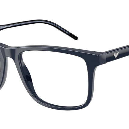 Emporio Armani EA3257F Square Eyeglasses  6256-Shiny Blue 55-145-17 - Color Map Blue