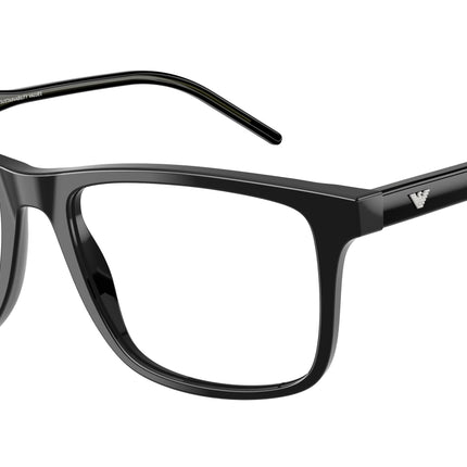 Emporio Armani EA3257 Square Eyeglasses  5017-Shiny Black 55-145-17 - Color Map Black