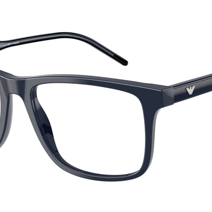 Emporio Armani EA3257 Square Eyeglasses  6256-Shiny Blue 55-145-17 - Color Map Blue