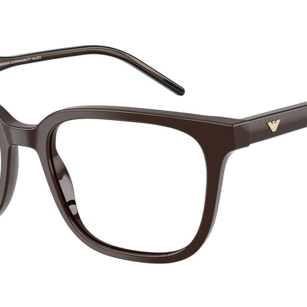 Emporio Armani EA3258F Square Eyeglasses  6255-Shiny Brown 54-145-18 - Color Map Brown