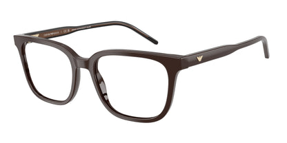 Emporio Armani EA3258F Square Eyeglasses  6255-Shiny Brown 54-145-18 - Color Map Brown