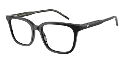 Emporio Armani EA3258 Square Eyeglasses  5017-Shiny Black 54-145-18 - Color Map Black