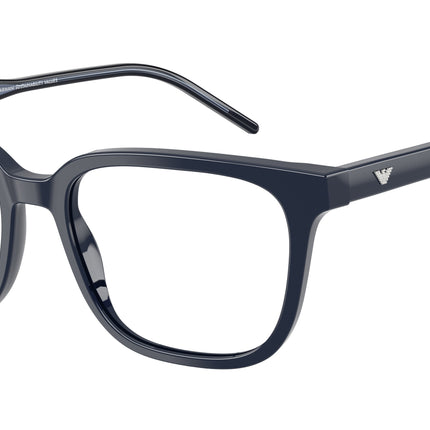 Emporio Armani EA3258 Square Eyeglasses  6256-Shiny Blue 54-145-18 - Color Map Blue