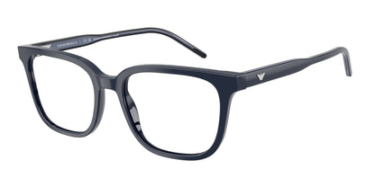 Emporio Armani EA3258 Square Eyeglasses  6256-Shiny Blue 54-145-18 - Color Map Blue
