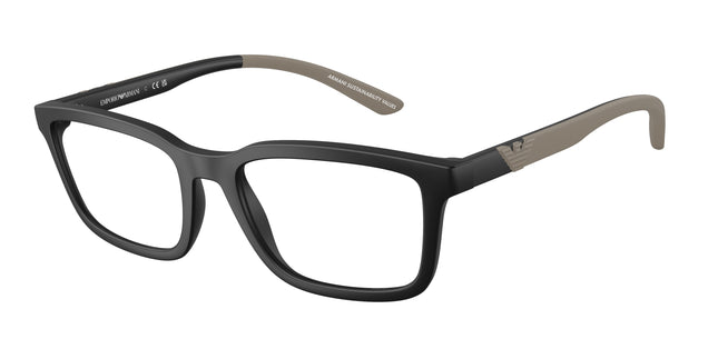 Emporio Armani EA3259 Rectangle Eyeglasses  5001-Matte Black 56-145-19 - Color Map Black