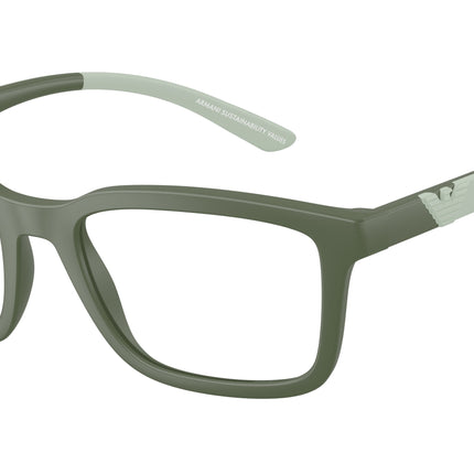 Emporio Armani EA3259 Rectangle Eyeglasses  6259-Matte Agave 56-145-19 - Color Map Green