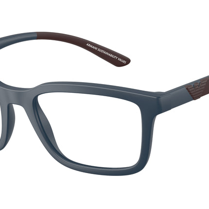 Emporio Armani EA3259 Rectangle Eyeglasses  6260-Matte Blue 56-145-19 - Color Map Blue