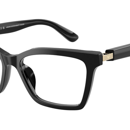 Emporio Armani EA3261U Butterfly Eyeglasses  5017-Shiny Black 54-140-16 - Color Map Black