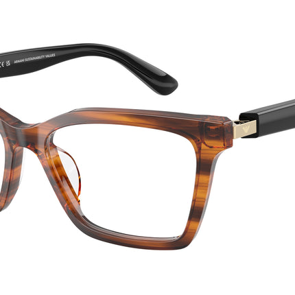 Emporio Armani EA3261U Butterfly Eyeglasses  6268-Shiny Striped Yellow 54-140-16 - Color Map Yellow