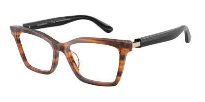 Emporio Armani EA3261U Butterfly Eyeglasses  6268-Shiny Striped Yellow 54-140-16 - Color Map Yellow