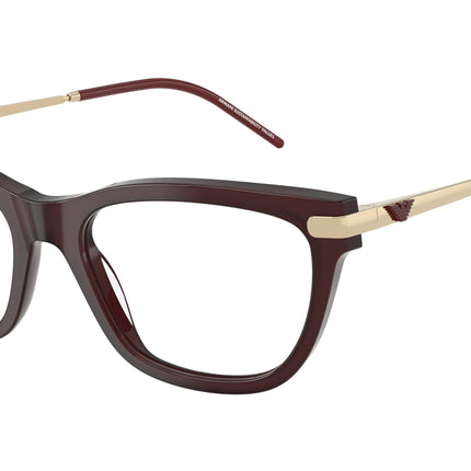 Emporio Armani EA3262F Cat Eye Eyeglasses  6265-Shiny Opal Bordeaux 54-140-17 - Color Map Bordeaux