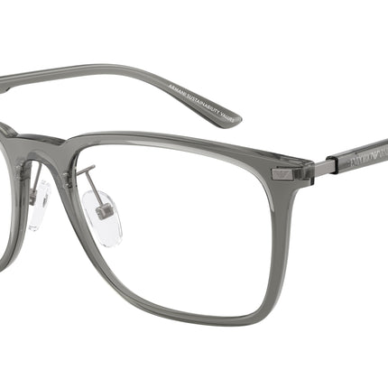 Emporio Armani EA3263D Pillow Eyeglasses  6106-Shiny Transparent Grey 55-145-18 - Color Map Grey