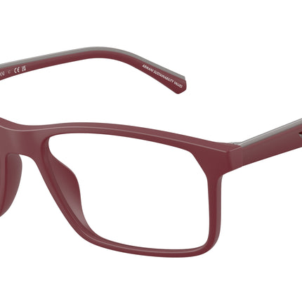 Emporio Armani EA3266U Pillow Eyeglasses  5261-Matte Bordeaux 56-145-17 - Color Map Red