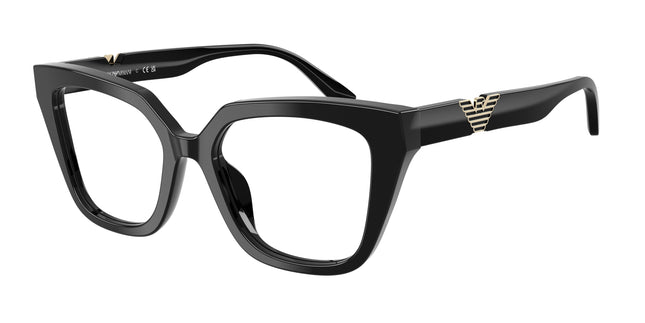 Emporio Armani EA3267U Cat Eye Eyeglasses  5017-Shiny Black 52-140-18 - Color Map Black