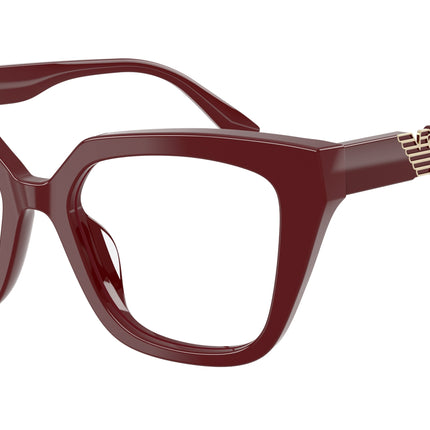 Emporio Armani EA3267U Cat Eye Eyeglasses  6323-Shiny Bordeaux 52-140-18 - Color Map Red