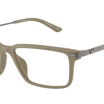 Emporio Armani EA3268U Rectangle Eyeglasses  5437-Matte Beige 55-145-16 - Color Map Brown
