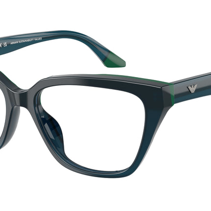 Emporio Armani EA3270U Cat Eye Eyeglasses  6319-Opaline Blue/Green 55-140-16 - Color Map Blue