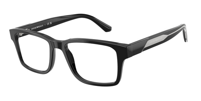 Emporio Armani EA3271 Rectangle Eyeglasses  5017-Shiny Black 54-145-18 - Color Map Black