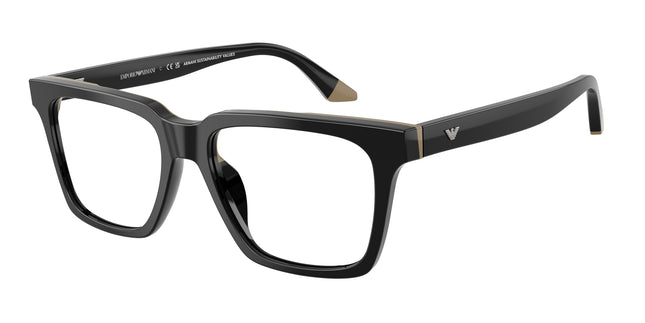 Emporio Armani EA3272U Square Eyeglasses  6313-Black/Beige 54-145-17 - Color Map Black