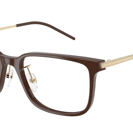 Emporio Armani EA3275D Rectangle Eyeglasses  6336-Shiny Transparent Brown 56-145-19 - Color Map Brown