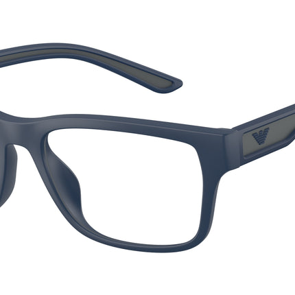 Emporio Armani EA3276U Pillow Eyeglasses  6185-Rubberized Matte Blue 56-145-18 - Color Map Blue