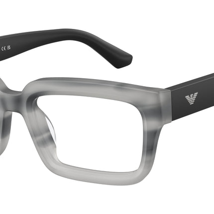 Emporio Armani EA3277U Rectangle Eyeglasses  6367-Striped Havana Grey 54-145-19 - Color Map Grey