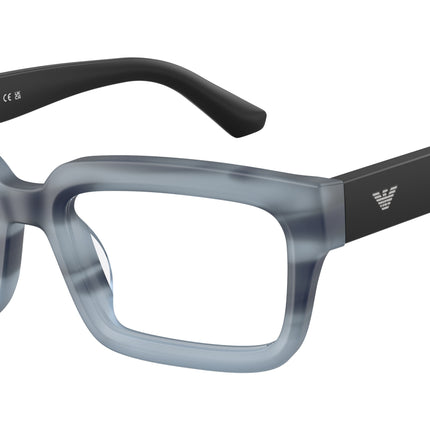 Emporio Armani EA3277U Rectangle Eyeglasses  6368-Striped Havana Blue 54-145-19 - Color Map Blue