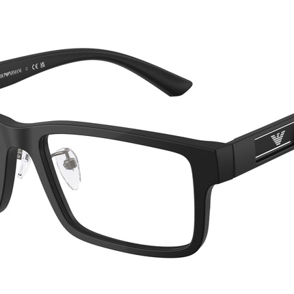 Emporio Armani EA3278F Rectangle Eyeglasses  5001-Matte Black 55-145-17 - Color Map Black