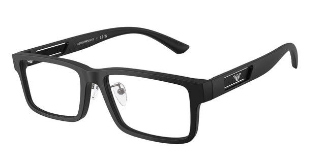 Emporio Armani EA3278F Rectangle Eyeglasses  5001-Matte Black 55-145-17 - Color Map Black