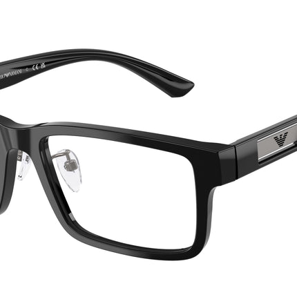 Emporio Armani EA3278F Rectangle Eyeglasses  5017-Shiny Black 55-145-17 - Color Map Black