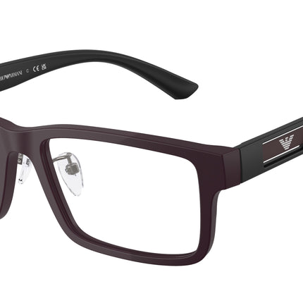 Emporio Armani EA3278F Rectangle Eyeglasses  6371-Matte Plum 55-145-17 - Color Map Violet