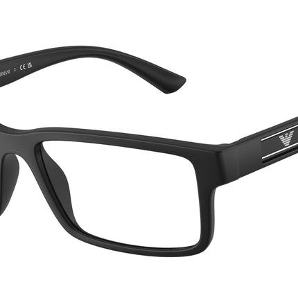 Emporio Armani EA3278 Rectangle Eyeglasses  5001-Matte Black 55-145-17 - Color Map Black