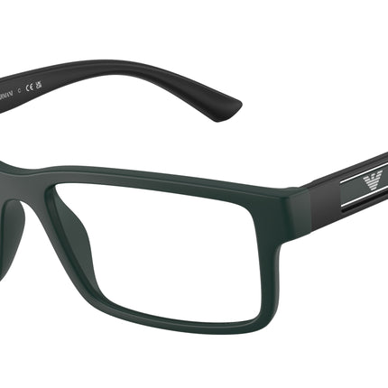 Emporio Armani EA3278 Rectangle Eyeglasses  6370-Matte Petrol 55-145-17 - Color Map Blue