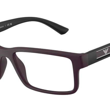 Emporio Armani EA3278 Rectangle Eyeglasses  6371-Matte Plum 55-145-17 - Color Map Violet