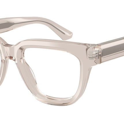 Emporio Armani EA3281F Irregular Eyeglasses  6363-Shiny Transparent Tundra 51-140-19 - Color Map Brown