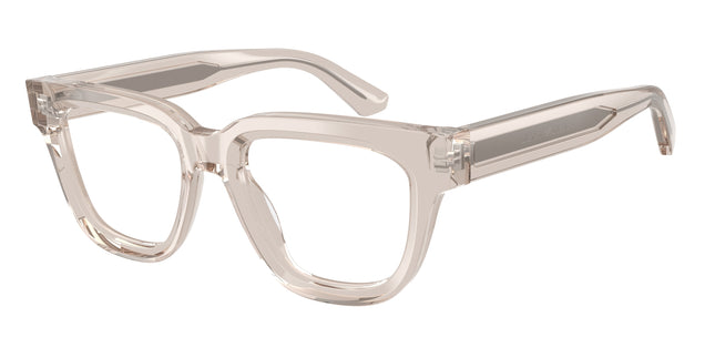 Emporio Armani EA3281F Irregular Eyeglasses  6363-Shiny Transparent Tundra 51-140-19 - Color Map Brown