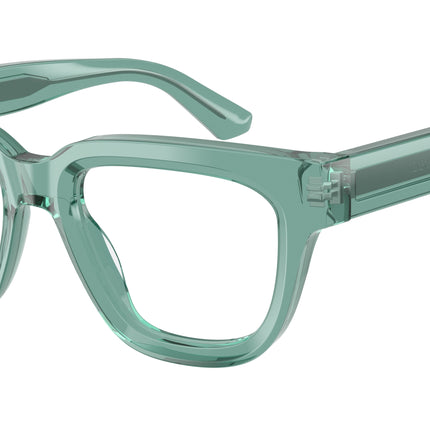 Emporio Armani EA3281 Irregular Eyeglasses  6365-Shiny Transparent Green 51-140-19 - Color Map Green