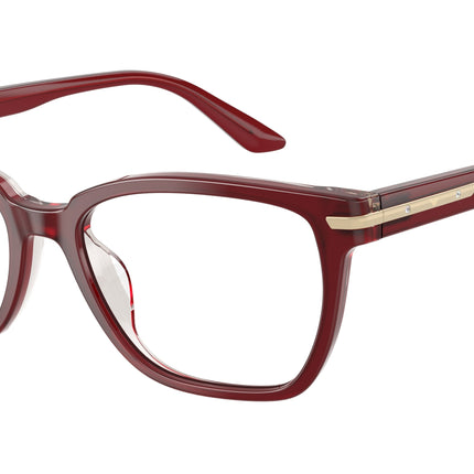 Emporio Armani EA3282BU Cat Eye Eyeglasses  6377-Shiny Bordeaux 54-140-17 - Color Map Red