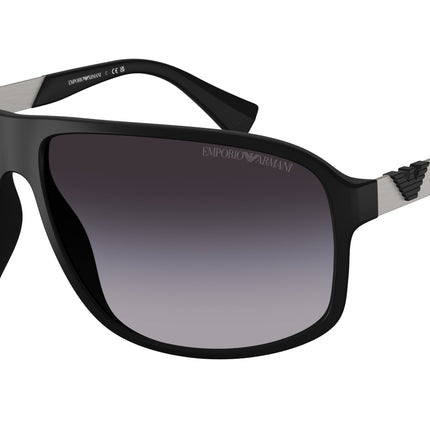 Emporio Armani EA4029 Square Sunglasses  50638G-Rubber Black 63-130-13 - Color Map Black