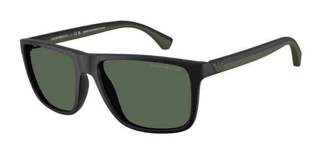 Emporio Armani EA4033 Square Sunglasses  500171-Matte Black 56-140-17 - Color Map Black