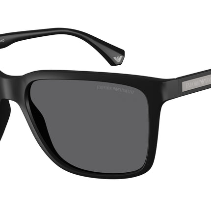 Emporio Armani EA4047 Square Sunglasses  506381-Rubber Black 56-140-17 - Color Map Black