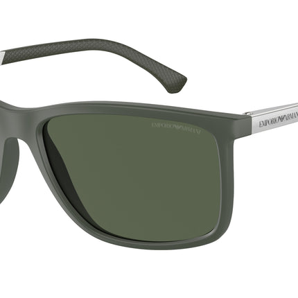 Emporio Armani EA4058 Rectangle Sunglasses  50589A-Matte Green 58-140-17 - Color Map Green