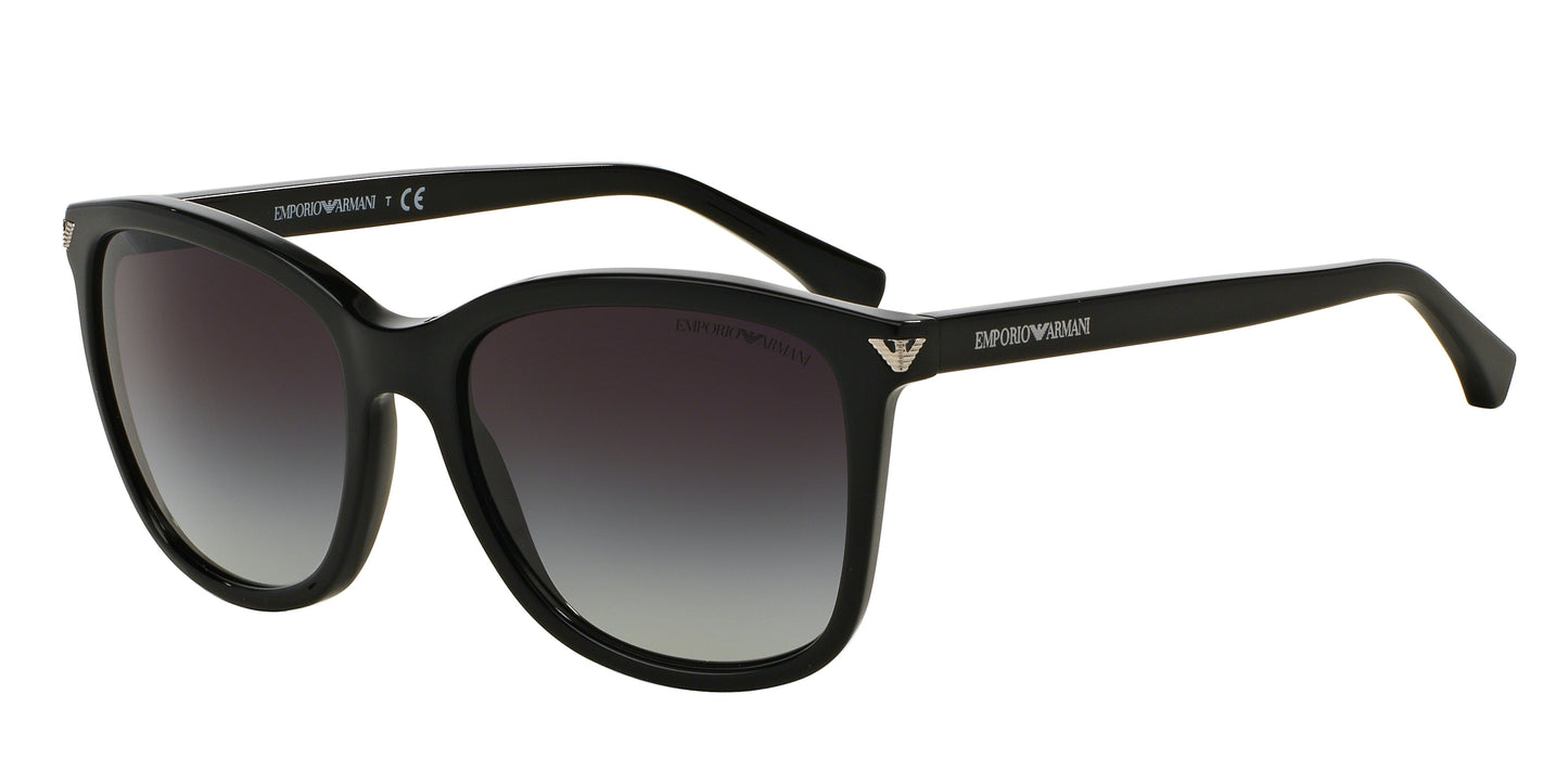 Emporio Armani EA4060F Square Sunglasses  50178G-Shiny Black 56-140-18 - Color Map Black