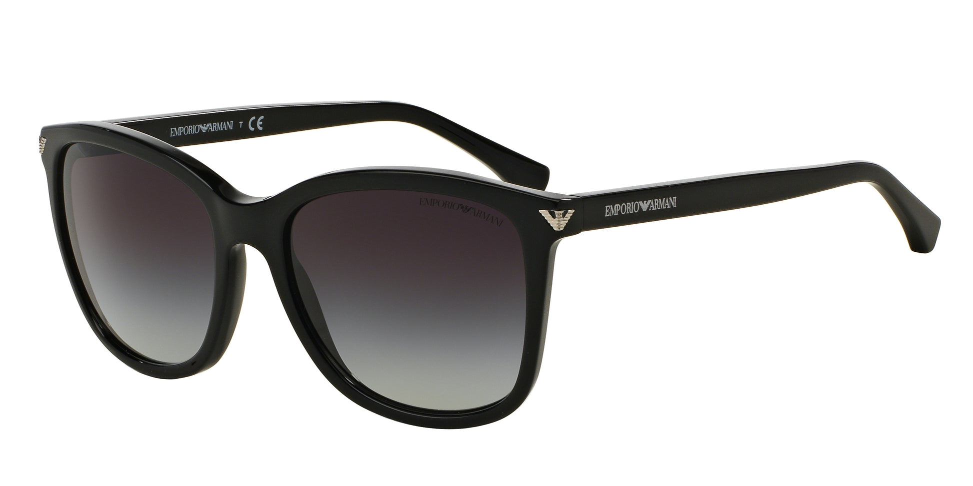 Emporio Armani EA4060F Square Sunglasses  50178G-Shiny Black 56-140-18 - Color Map Black